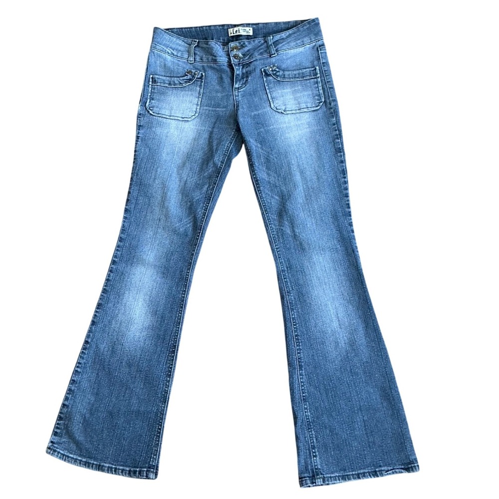 Vintage LEI Ashley Louise Y2K Low Rise Jeans Size 11 Blue‎ Denim 2000s Flare